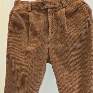 Brunello Cucinelli men corduroy pants trousers men single pleat 32 leisure fit